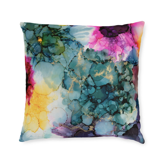 Floral Abstract Square Pillow, Home Decor Cushion, Bedroom, Sofa, Garden Room