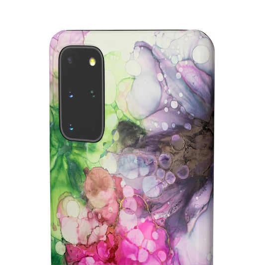 Floral Alcohol Ink Snap Case, Colourful Phone Cover, Vibrant Floral Art image 1