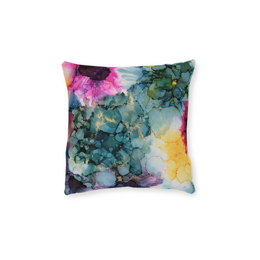 Floral Abstract Square Pillow, Home Decor Cushion, Bedroom, Sofa, Garden Room image 1