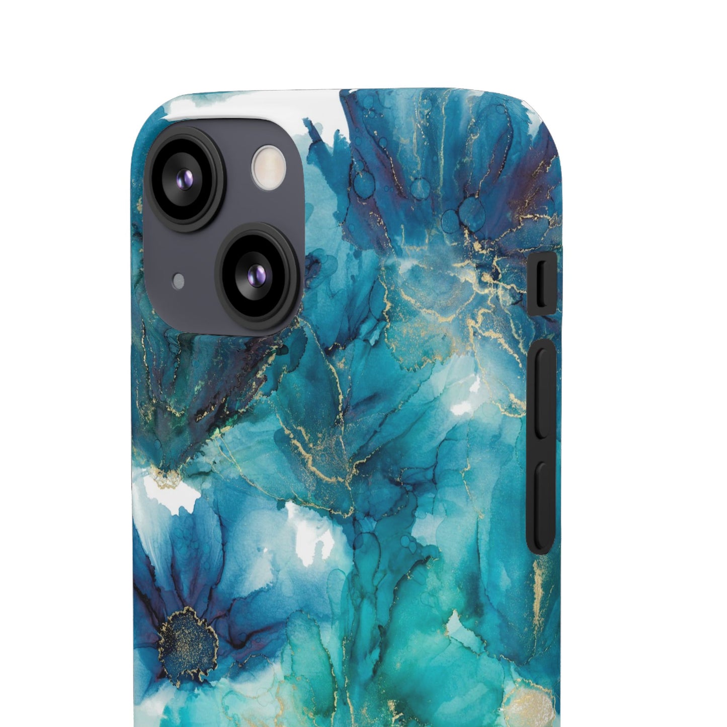 Teal Floral  Snap Case, Colourful Phone Cover, Vibrant Floral Art image 8