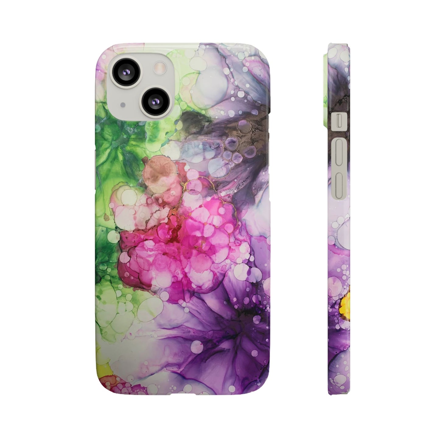 Floral Alcohol Ink Snap Case, Colourful Phone Cover, Vibrant Floral Art image 4