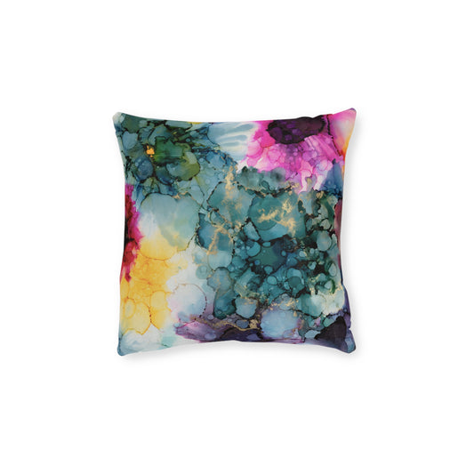 Floral Abstract Square Pillow, Home Decor Cushion, Bedroom, Sofa, Garden Room