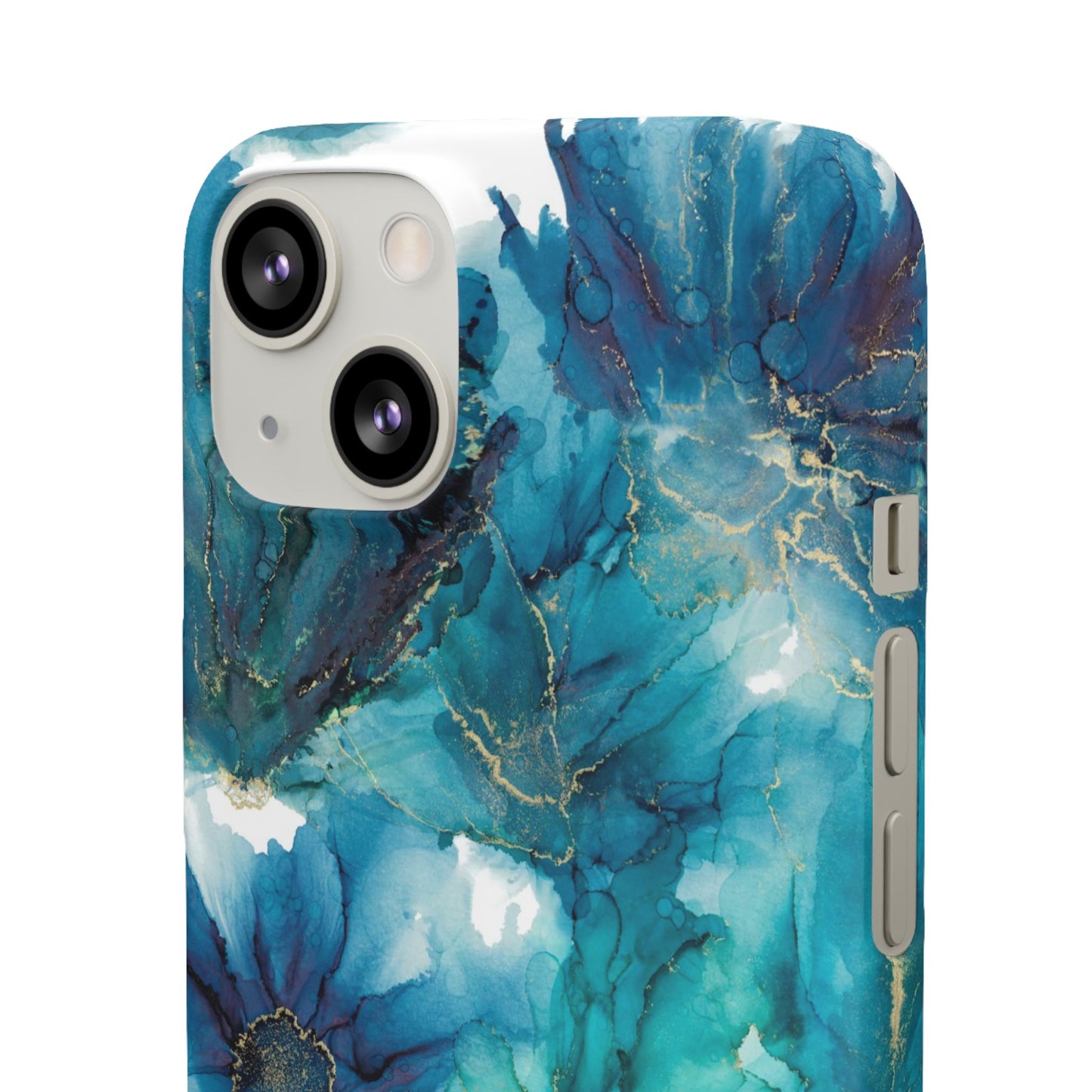 Teal Floral  Snap Case, Colourful Phone Cover, Vibrant Floral Art image 4