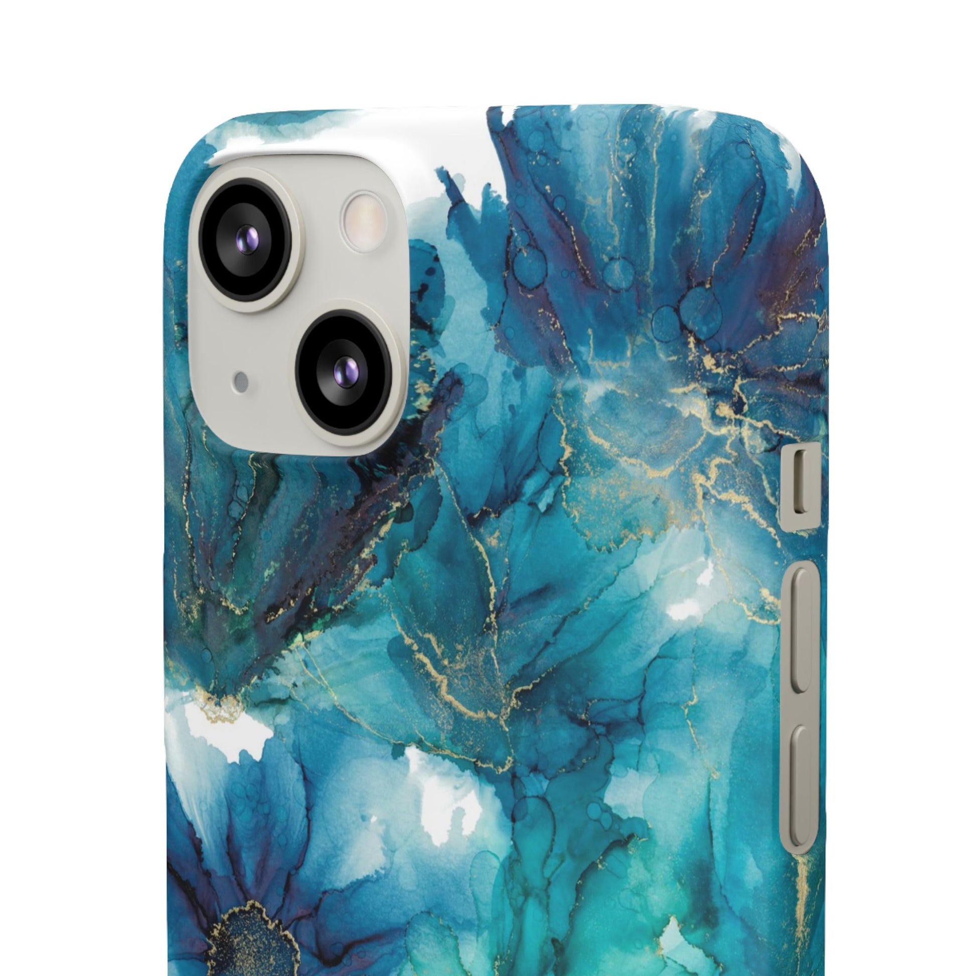 Teal Floral  Snap Case, Colourful Phone Cover, Vibrant Floral Art image 4