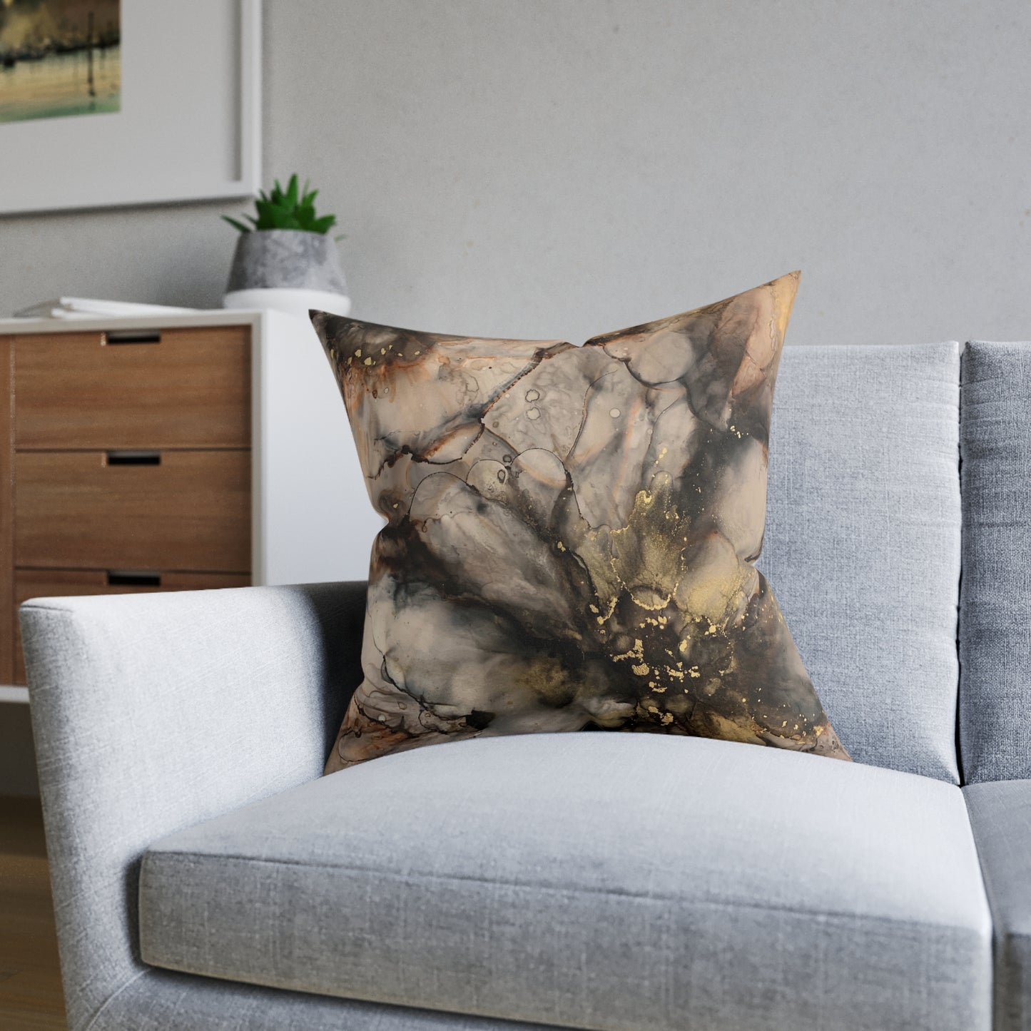 Latte Square Pillow, Home Decor Cushion, Bedroom, Sofa, Garden Room