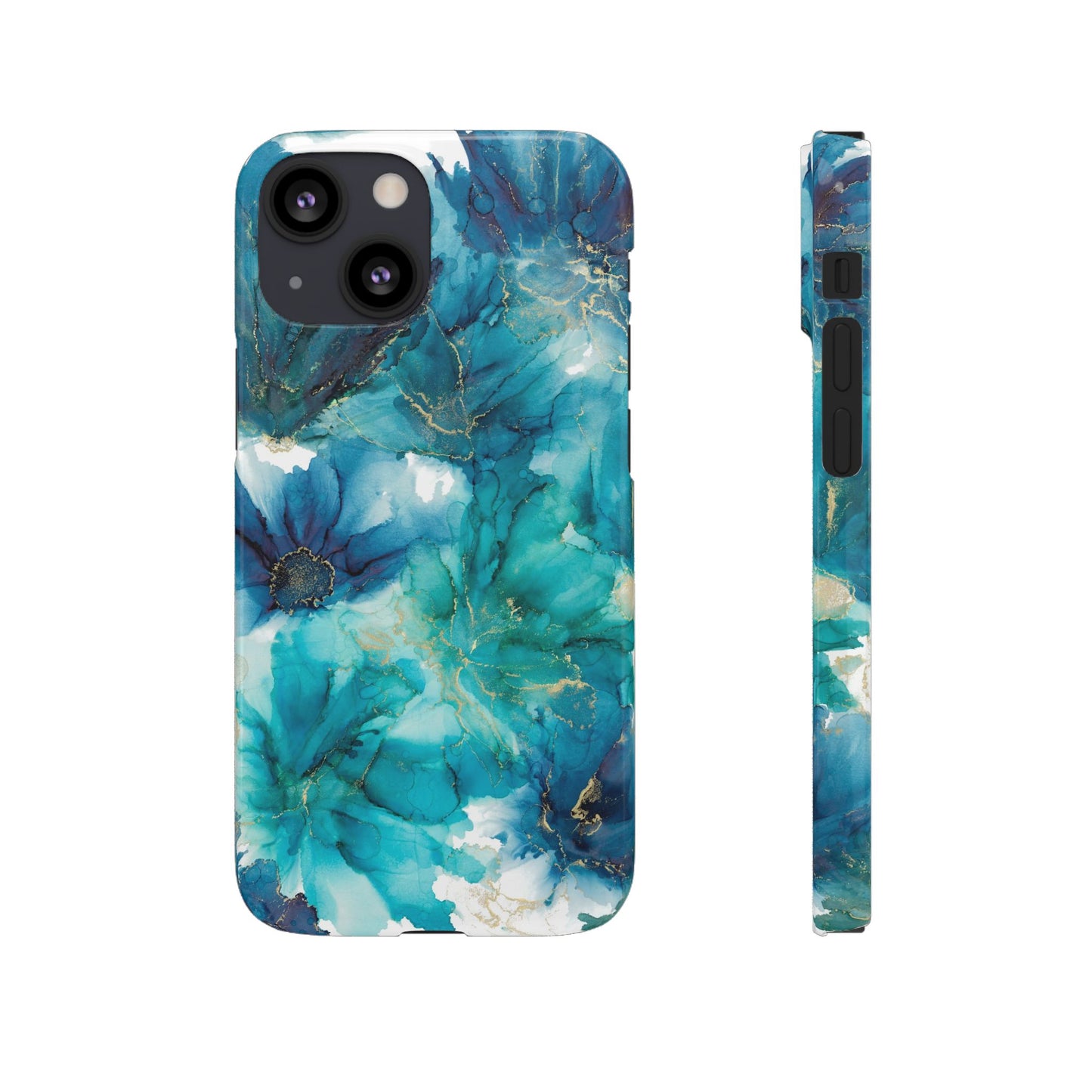 Teal Floral  Snap Case, Colourful Phone Cover, Vibrant Floral Art image 5