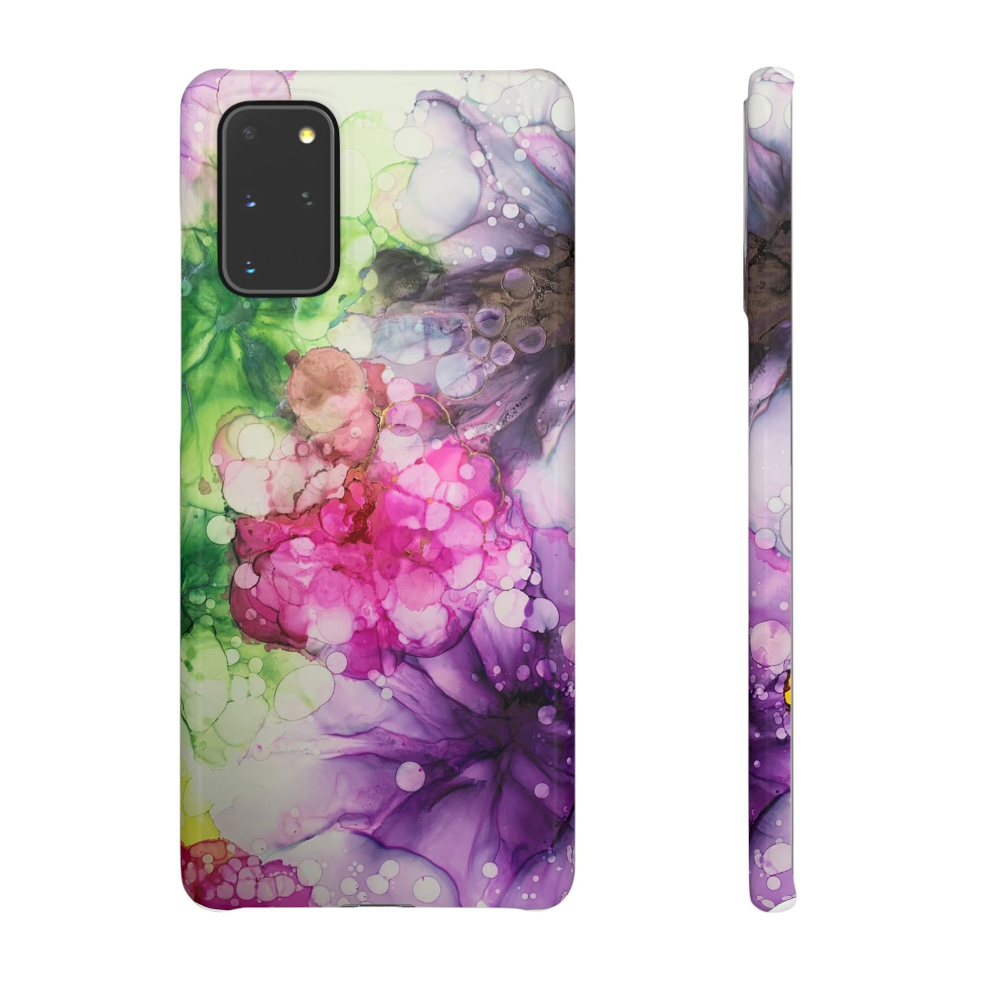 Floral Alcohol Ink Snap Case, Colourful Phone Cover, Vibrant Floral Art image 0