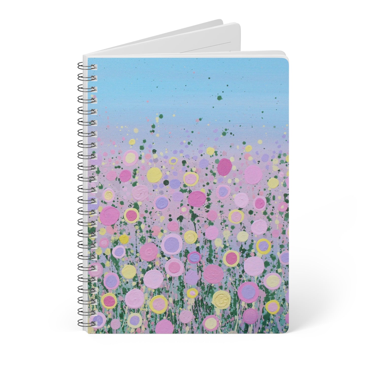 Abstract Floral Wirebound Notebook, Sketchbook, Journal for Students,  Diary image 2