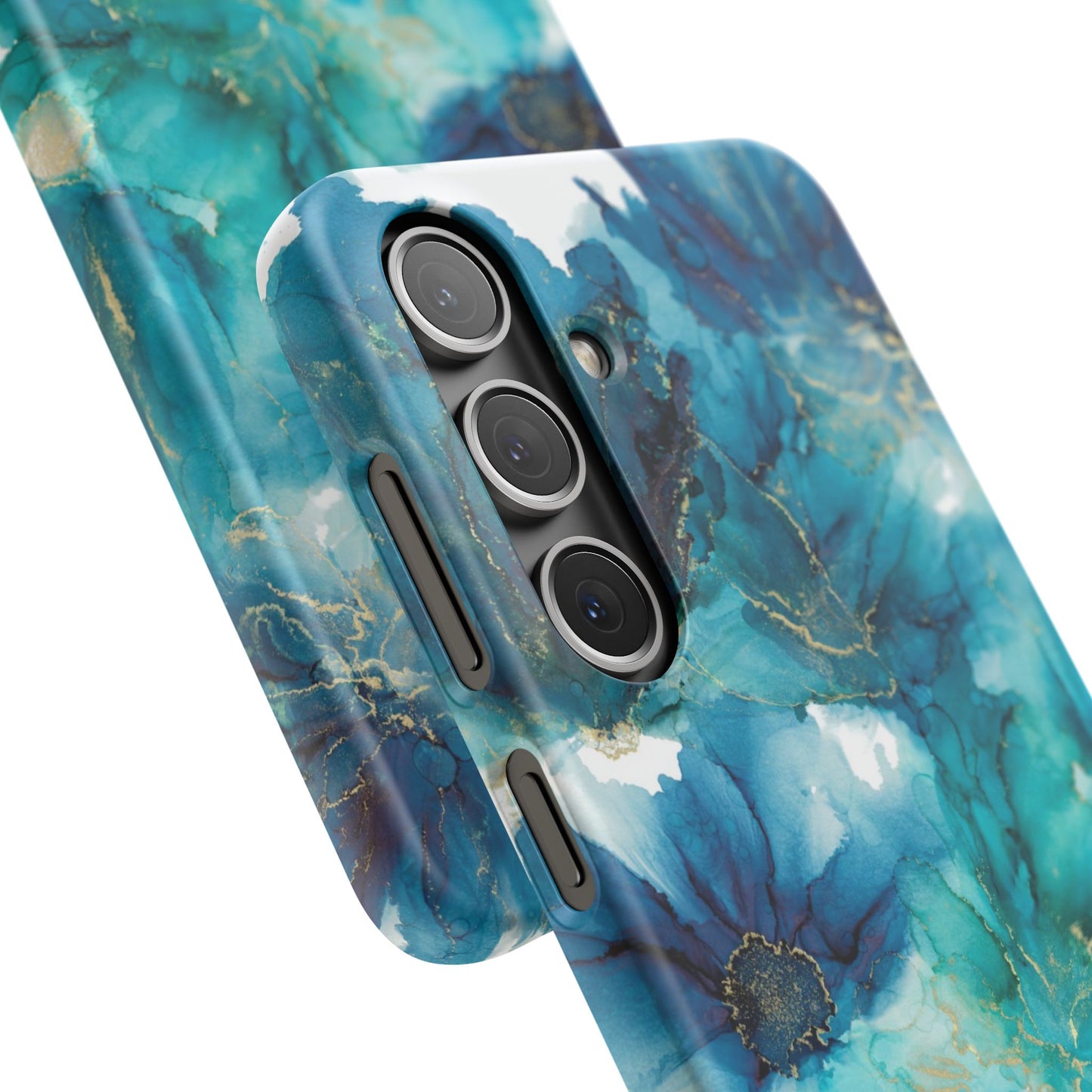 Teal Floral  Snap Case, Colourful Phone Cover, Vibrant Floral Art image 13