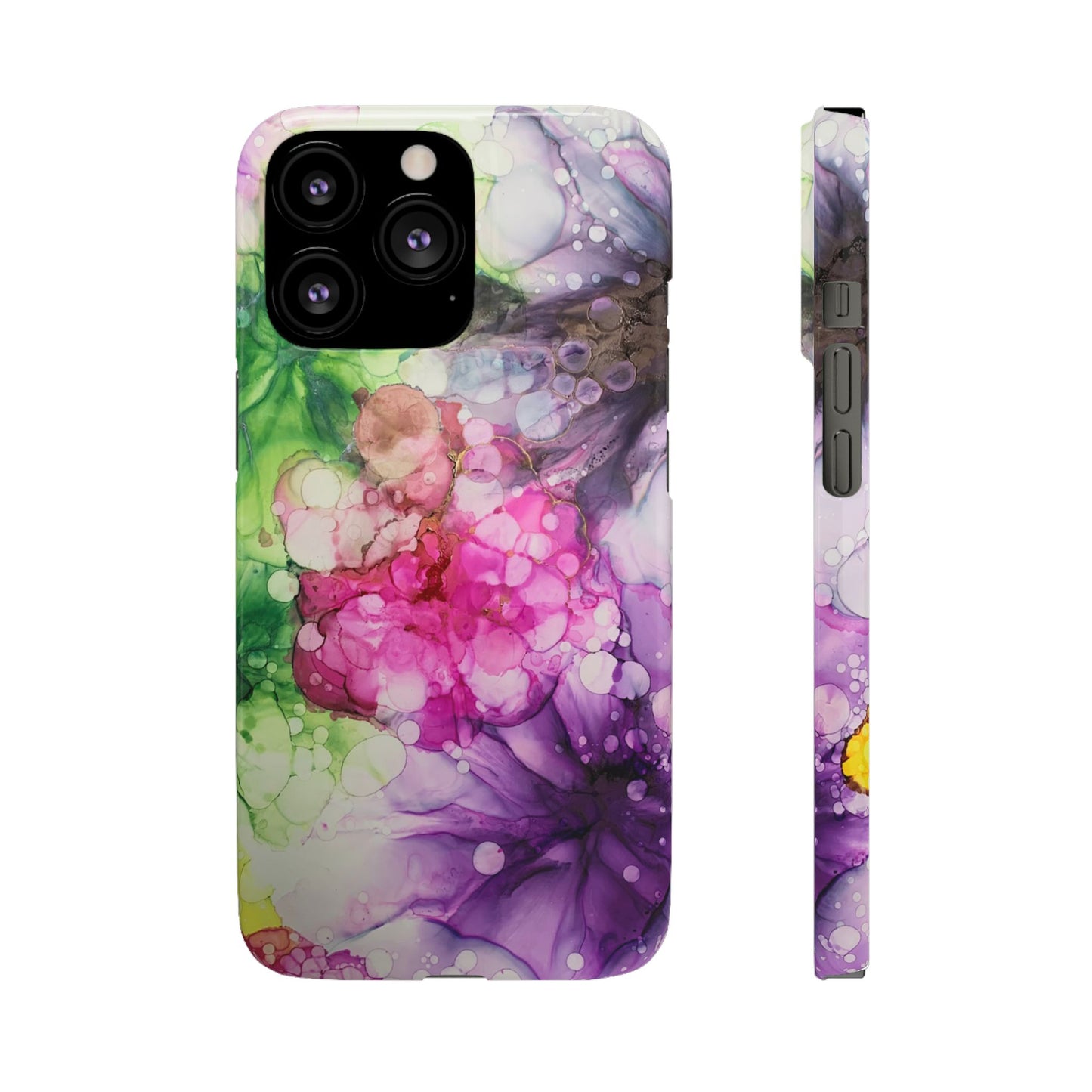 Floral Alcohol Ink Snap Case, Colourful Phone Cover, Vibrant Floral Art image 12