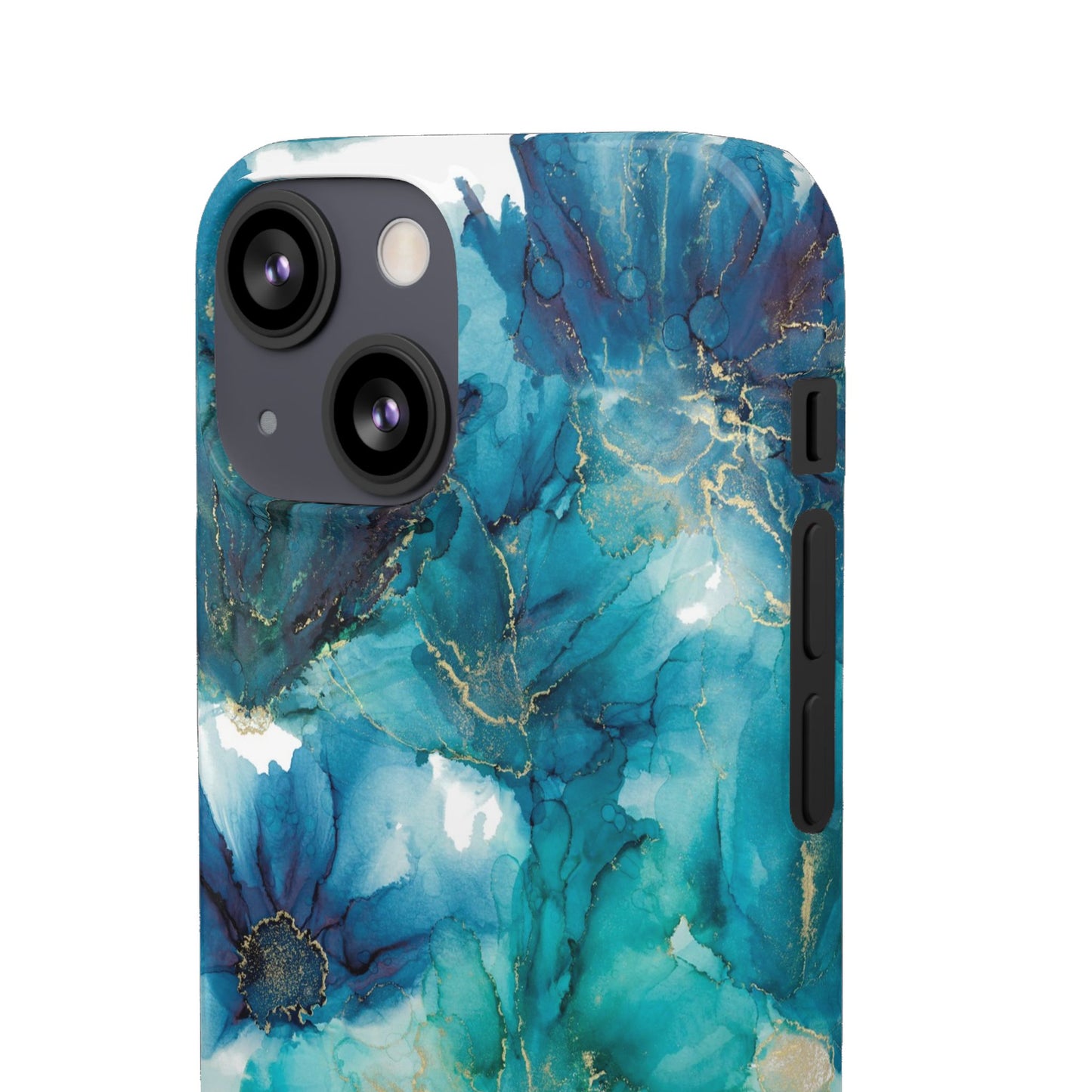 Teal Floral  Snap Case, Colourful Phone Cover, Vibrant Floral Art image 6