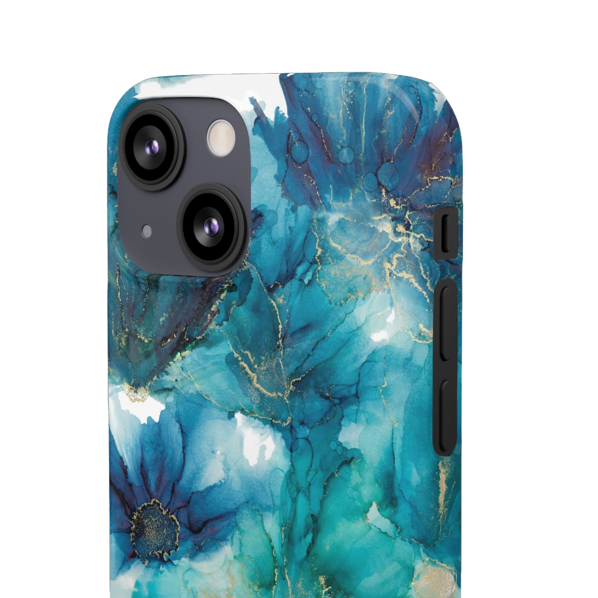 Teal Floral  Snap Case, Colourful Phone Cover, Vibrant Floral Art image 6