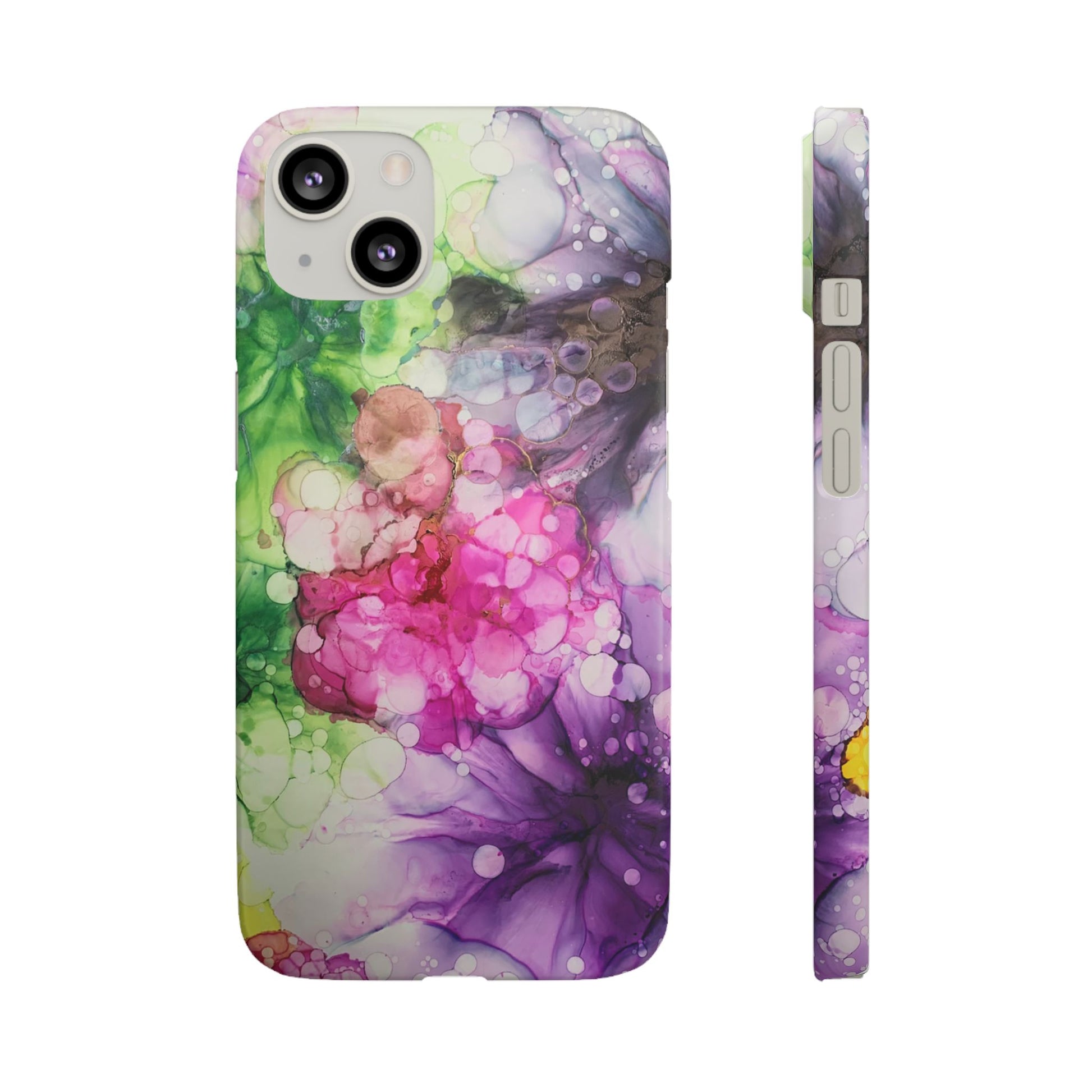 Floral Alcohol Ink Snap Case, Colourful Phone Cover, Vibrant Floral Art image 6