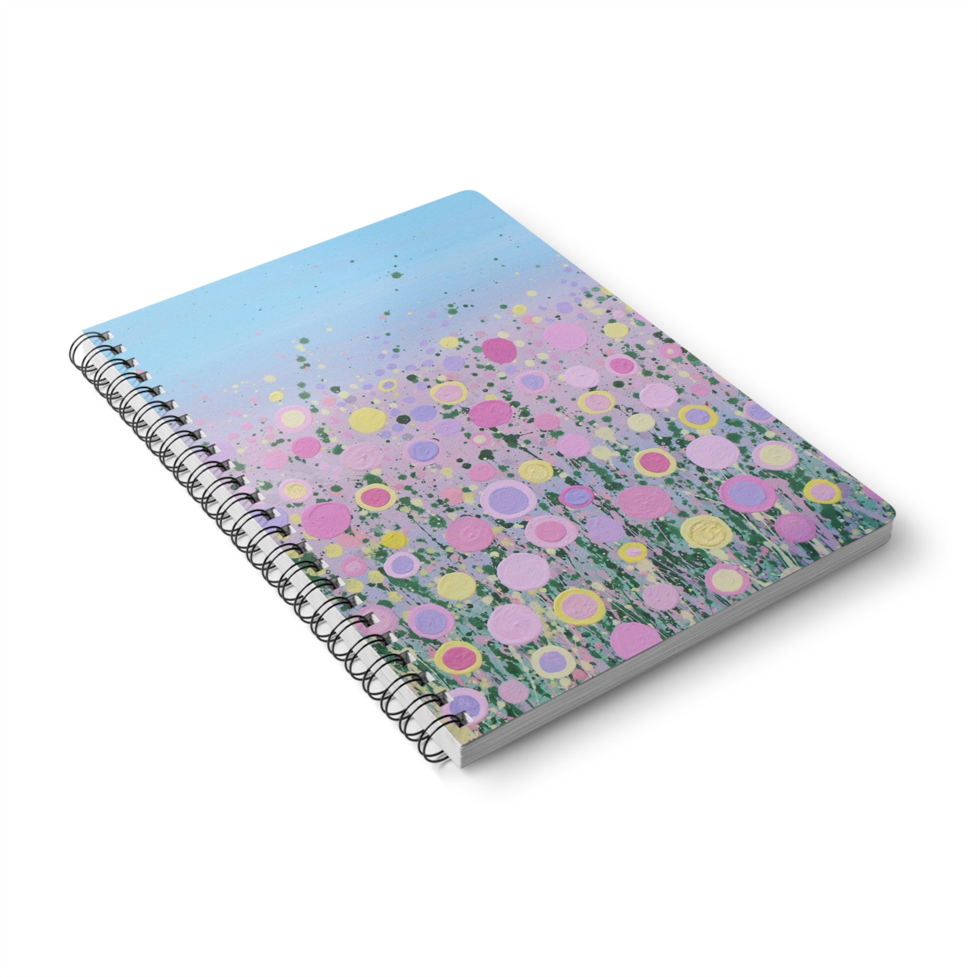 Abstract Floral Wirebound Notebook, Sketchbook, Journal for Students,  Diary image 3