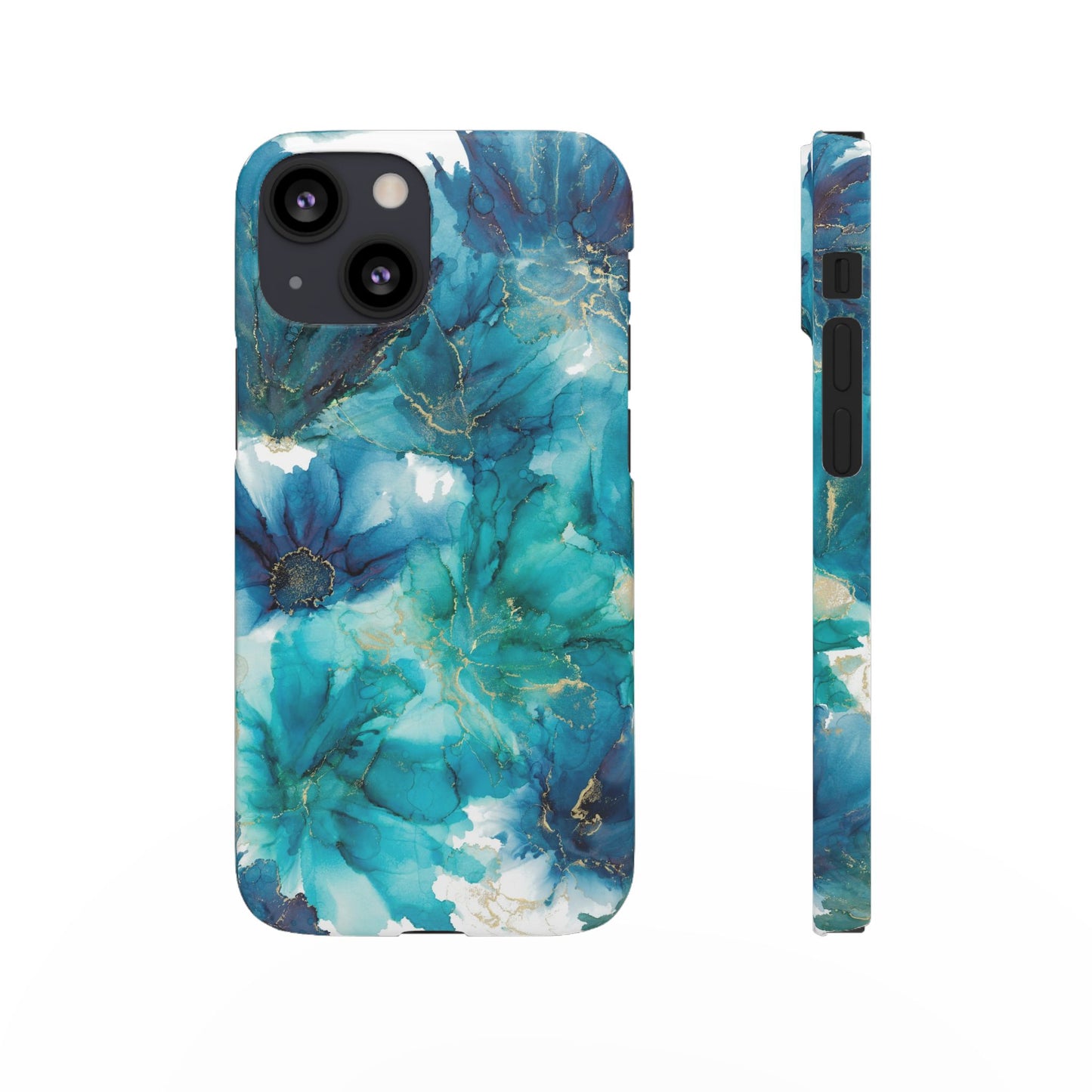 Teal Floral  Snap Case, Colourful Phone Cover, Vibrant Floral Art image 7